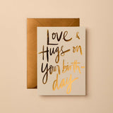 ‘Gabrille & Celine’ Love & Hugs On Your Birthday Foil Birthday Card