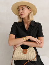 Maggie Summer Straw Bag in Beige