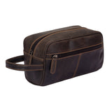 ‘Greenwood Leather’ Geelong Toiletry Bag - Brown