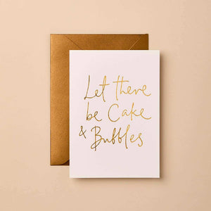 ‘Gabrille & Celine’ Let There Be Cake & Bubbles Greeting Card Luxury Foil