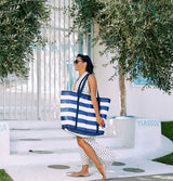 Assorted prints Jumbo Beach Bags with shoulder straps, waterproof and lightweight, perfect for beach and pool essentials