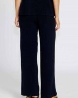Bonnie Pant in a classic navy cotton viscose blend featuring a comfortable, wide-leg relaxed fit.