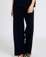 Bonnie Pant in navy blue, featuring a comfortable wide-leg fit made from soft cotton viscose fabric.
