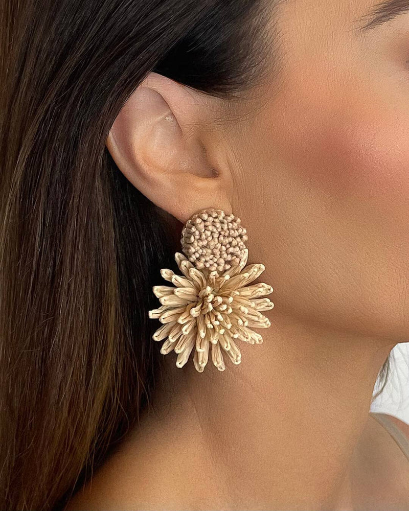 Dahlia Raffia Earrings