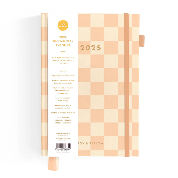 'Fox and Fallow' 2025 Horizontal Planner - Salmon Check