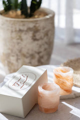 Saltist Himalayan salt margarita glasses hand-carved from pink salt with a protective silicone insert.