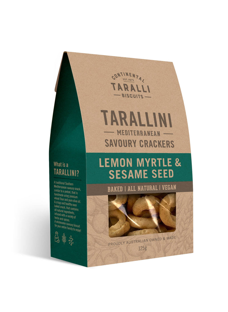 TARALLINI - Lemon Myrtle & Sesame Seeds - Vegan(125g)