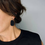 ‘Mingled’ Clio Minimalist Earrings - Black and Gold