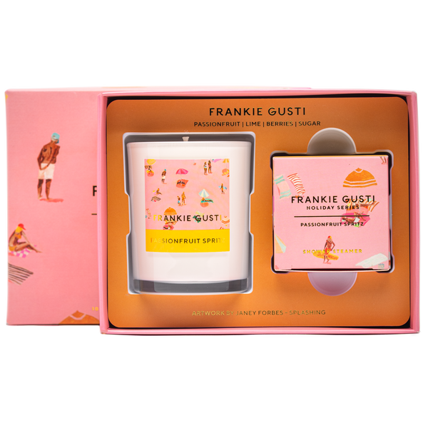 ‘Frankie Gusti’ Holiday Series Candle and Steamer Duo - Passionfruit Spritz