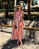 Carlene Twisted Maxi Dress - Multi Stripe 