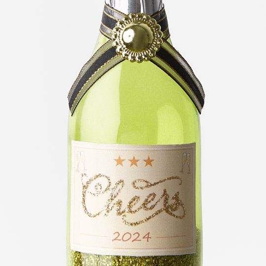 Christmas Ornament Champagne Bottle (pink or green)