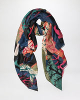 Chloe Abstract Forest in Black Autumn/Winter Scarf