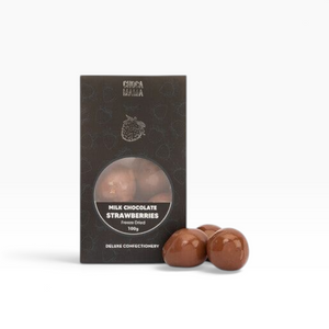Chocamama Milk Chocolate Freeze Dried Strawberries – 100g