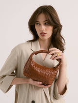 Cleo Woven Handbag in Tan-House of Holabox