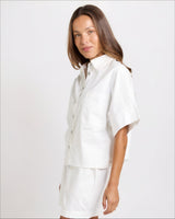 Dawn Denim Shirt - White -House of Holabox