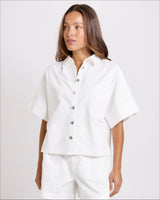 Dawn Denim Shirt - White -House of Holabox