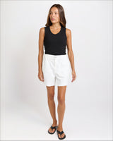 Drew Denim Short - White -House of Holabox