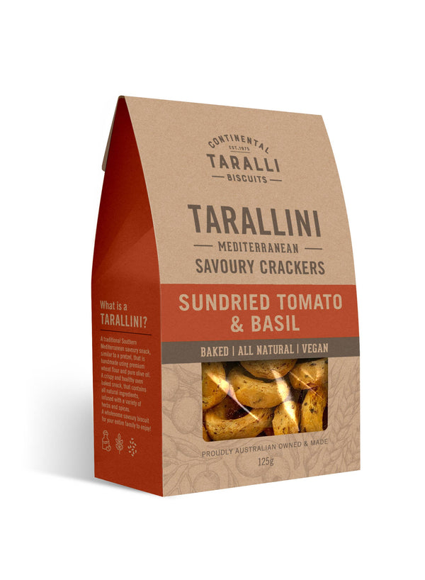 TARALLINI - Sundried Tomato & Basil - Vegan  (125g)