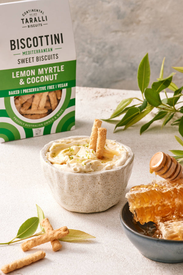 Biscottini - Lemon Myrtle & Coconut Crackers - Vegan (125g)