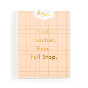 'Fox and Fallow' Best Teacher Full Stop Greeting Cards