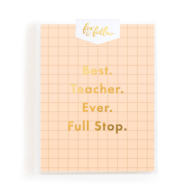 'Fox and Fallow' Best Teacher Full Stop Greeting Card Boxed Set