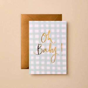 Oh Baby Greeting Card - Check