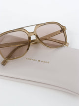 Giselle Aviator Sunglasses - Clear Grey-House of Holabox