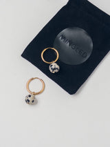 Gold Huggie Earrings with Removable Dalmation Jasper Charm-House of Holabox