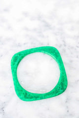 ‘Greenwood Designs’ Geo Resin Stacking Bangles - Assorted Colours-Emerald Green-House of Holabox