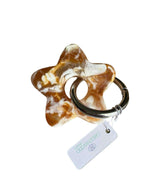 Greenwood Designs star resin keyrings in assorted colors with silver and gold hardware