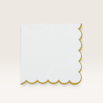 Halcyon Paper Napkin (20 pack) - White/Gold