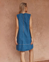 Hart Denim Shift Dress - Classic Blue -House of Holabox