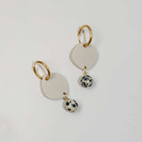 Haven Huggie Dangle Earrings - Ivory Beige-House of Holabox