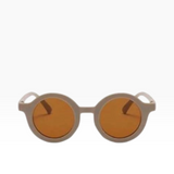 House of Holabox Little Drop kids sunglasses in beige with round frames and amber UV400 acrylic lenses