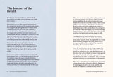 House of Holabox Breathe book page showing The Journey of the Breath text about respiratory anatomy and function