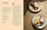 House of Holabox Buns cookbook page showing a Raspberry and Hibiscus pastry recipe with a photo of baked buns