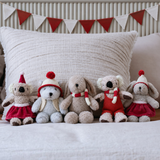 House of Holabox collection of five festive plush toys including the and the little dog laughed Christmas Alfred bear