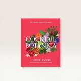 House of Holabox Cocktail Botanica book cover with vibrant floral and fruit illustrations on a bright red background.