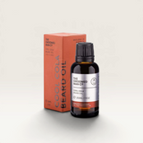 House of Holabox The Groomed Man Co Cool Cola beard oil bottle and orange packaging box on a light background