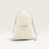 House of Holabox Little Drop cotton drawstring storage bag for baby toys in natural beige