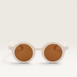 House of Holabox Little Drop kids round sunglasses in cream with brown UV400 acrylic lenses