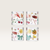 House of Holabox Ecology Porto Tis The Season borosilicate glass tumblers with festive holiday illustrations