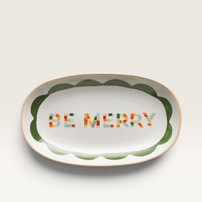 ‘Ecology’ Spirit Oval Platter 'Be Merry'
