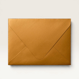 House of Holabox espresso brown luxury birthday card envelope with a metallic foil finish on a neutral background.