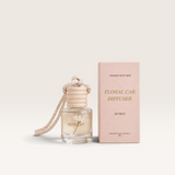 House of Holabox Soaked Body Bar floral car diffuser in Retreat scent with wooden lid and matching gift box.