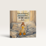 House of Holabox hardcover picture book The Little Dog and the Lost Duck by Kylie Platt with a duck plush illustration