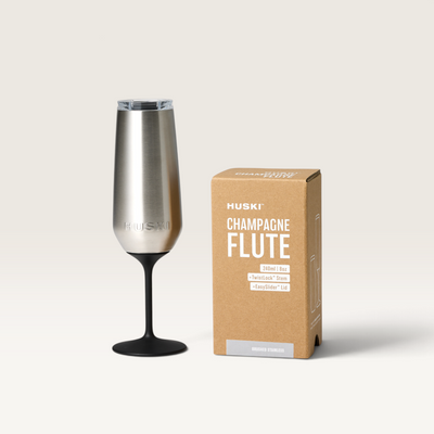 Huski | Champagne Flute - Assorted Colours – Brushed Stainless