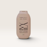 House of Holabox Ivy Ila lime and coconut scented body custard in a beige bottle with minimalist black typography.
