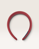 House of Holabox Izoa Hannah burgundy padded headband in a soft satin-like fabric with a rounded silhouette.