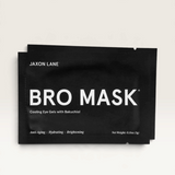 House of Holabox Jaxon Lane Bro Mask cooling eye gels in a black sachet with Esquire 2021 grooming award seal